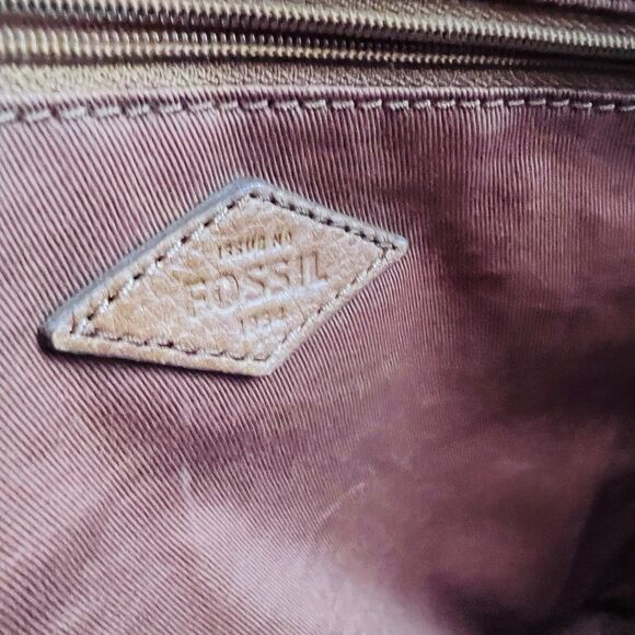 Fossil Sydney Brown Leather Satchel Bag Purse Y2K Gorgeous Shoulder Bag - Picture 7 of 7